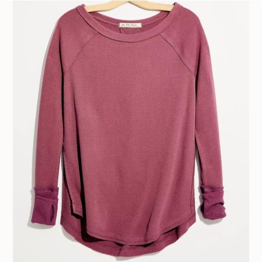 free people we the free snowy thermal boat neck long sleeve top